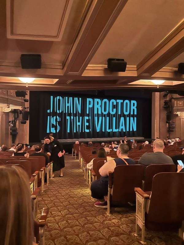 Booth Theatre, section: Orchestra L, row: P, seat: 1