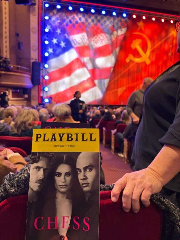 Imperial Theatre, section: Orchestra L, row: O, seat: 1