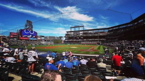 Coors Field, section: 134, row: 12, seat: 3