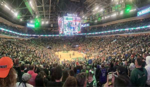 Fiserv Forum, section: 102, row: 20, seat: 14