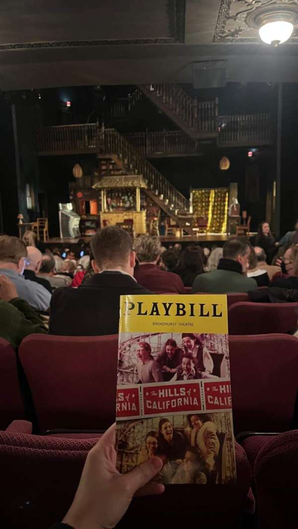 Broadhurst Theatre, section: Orchestra C, row: P, seat: 113