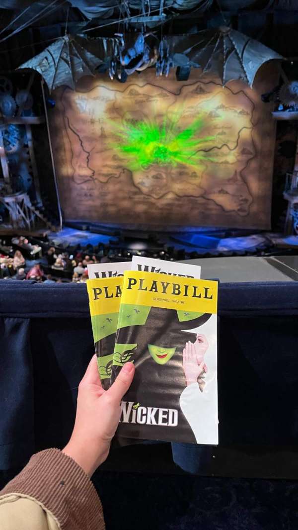 Gershwin Theatre, section: Front Mezzanine C, row: A, seat: 119