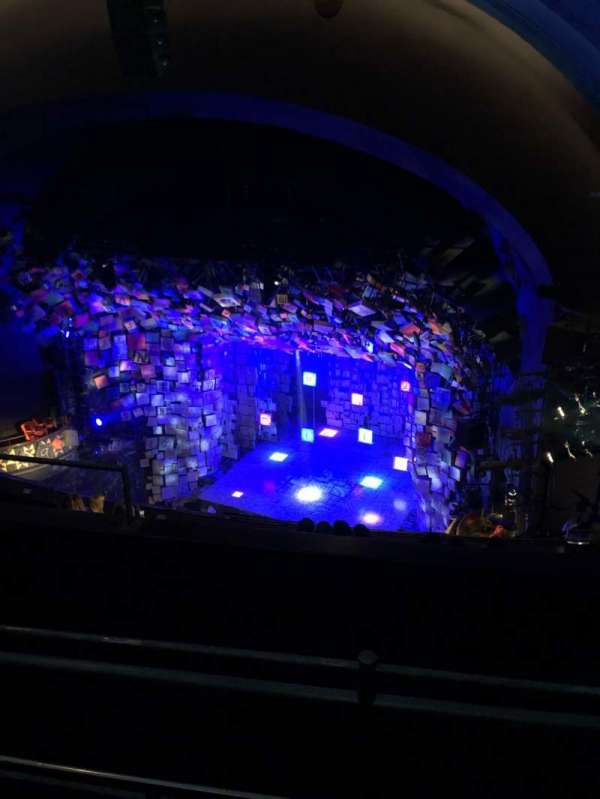 Cambridge Theatre, section: Upper circle, row: H, seat: 4