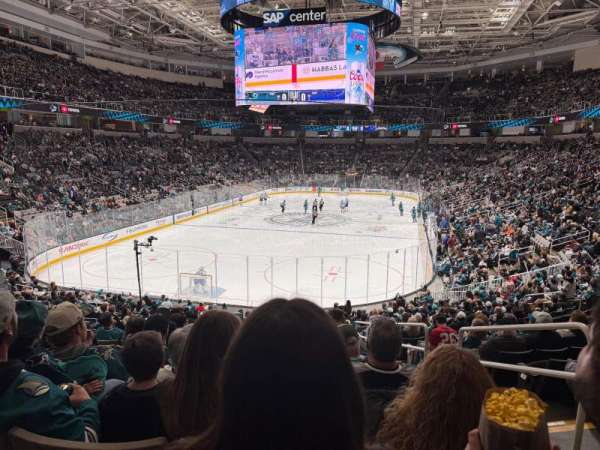 SAP Center, section: 107, row: 21, seat: 2