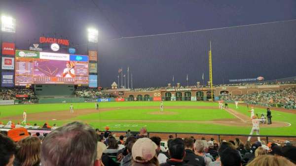 Oracle Park, section: 121, row: K, seat: 9