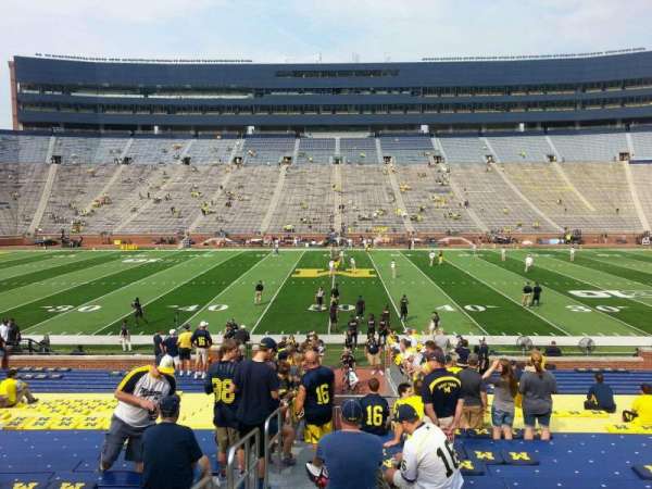 Michigan Stadium, section: 1, row: 30, seat: 13