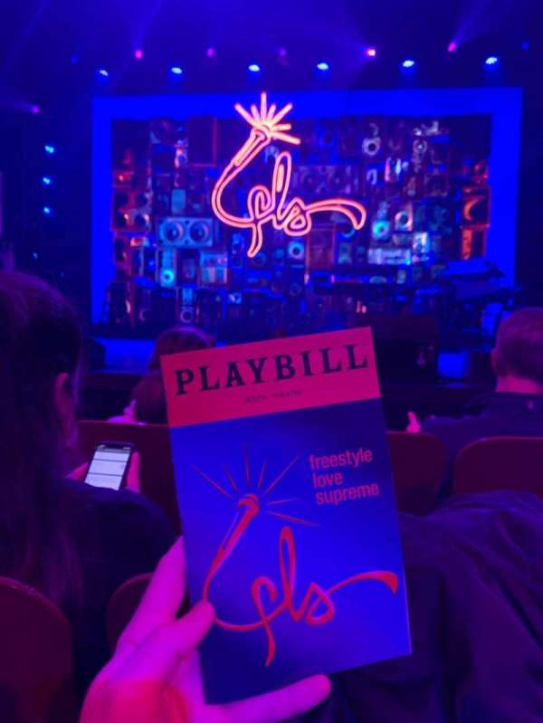 Booth Theatre, section: Orchestra C, row: A, seat: 108