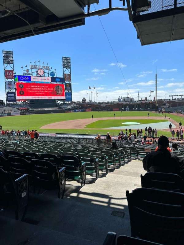 Oracle Park, section: 121, row: 34, seat: 16