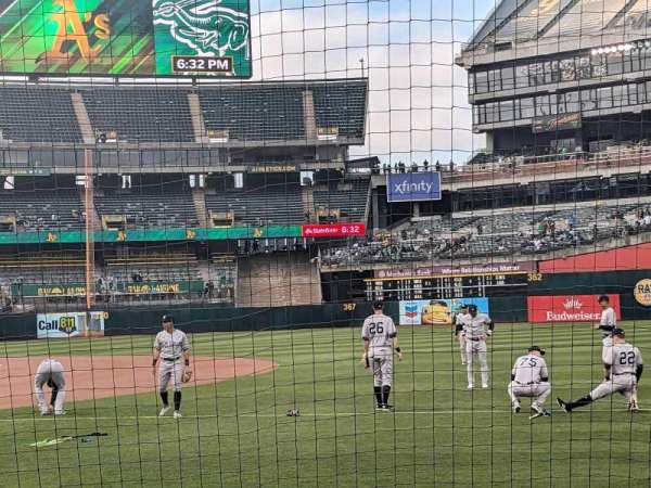 Oakland Coliseum, section: 109, row: 1, seat: 6