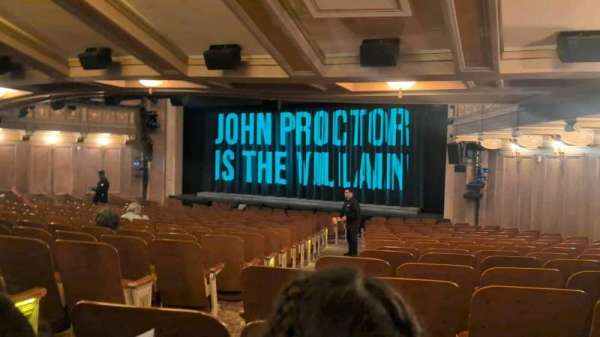 Booth Theatre, section: Orchestra R, row: Q, seat: 2