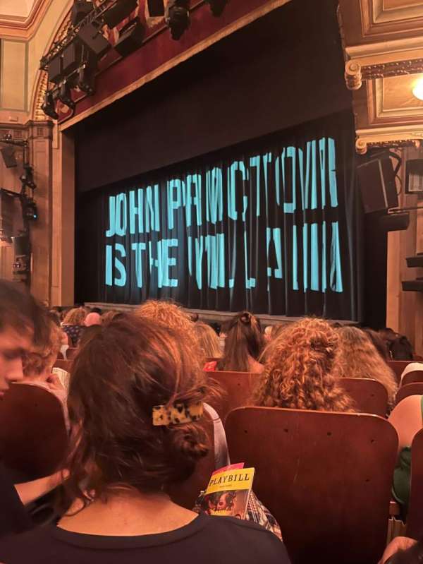 Booth Theatre, section: Orchestra R, row: H, seat: 14