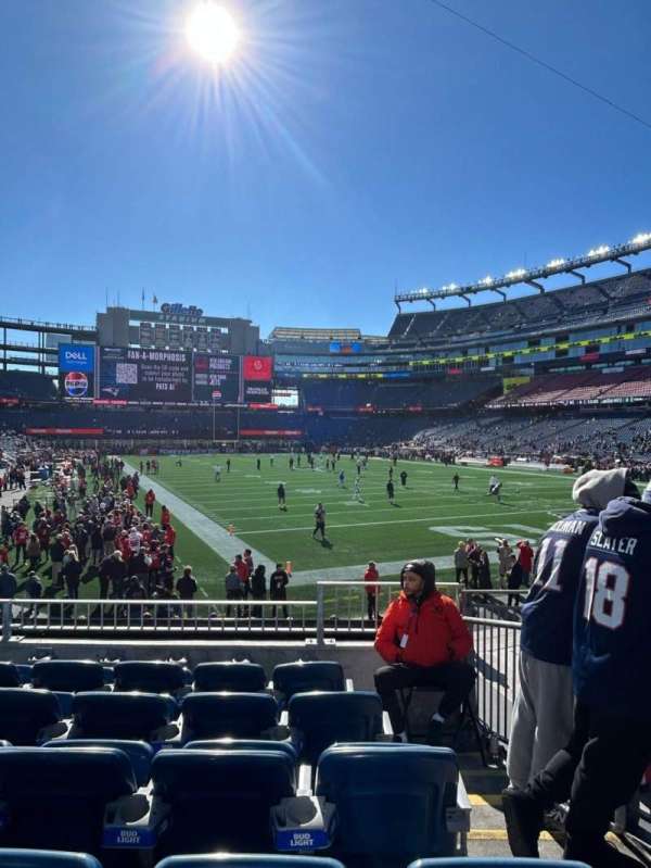 Gillette Stadium, section: 101, row: 16, seat: 1