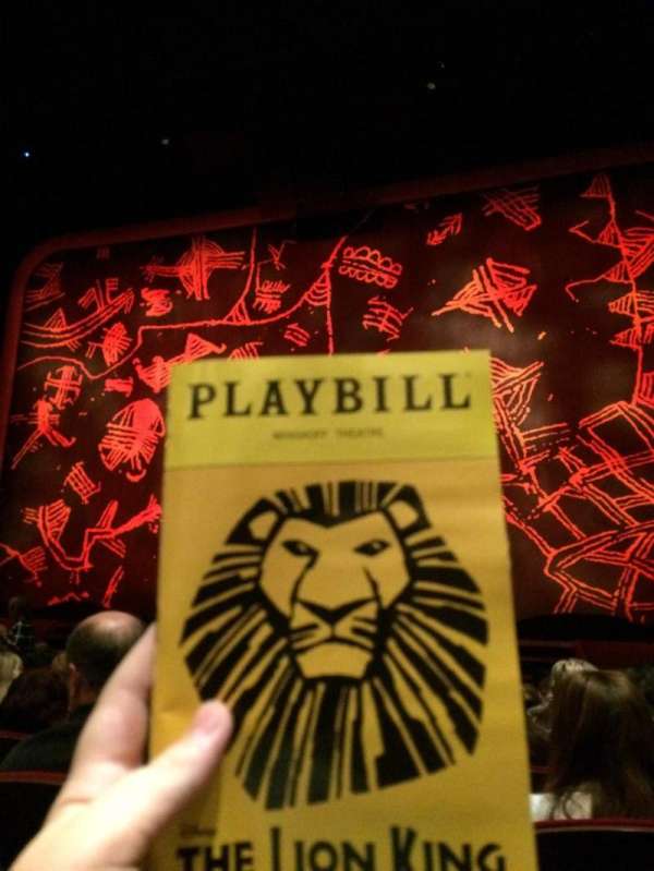 Minskoff Theatre, section: Orchestra C, row: L, seat: 123