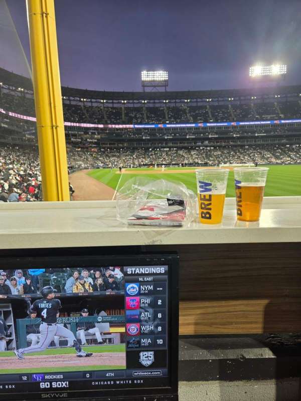 Rate Field, section: Miller Lite Landing, row: W01, seat: 20