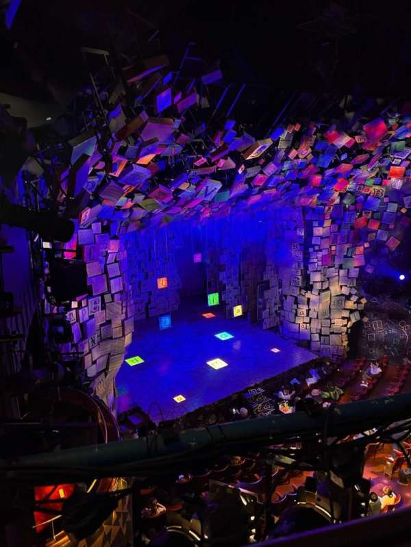 Cambridge Theatre, section: Upper Circle, row: A, seat: 34