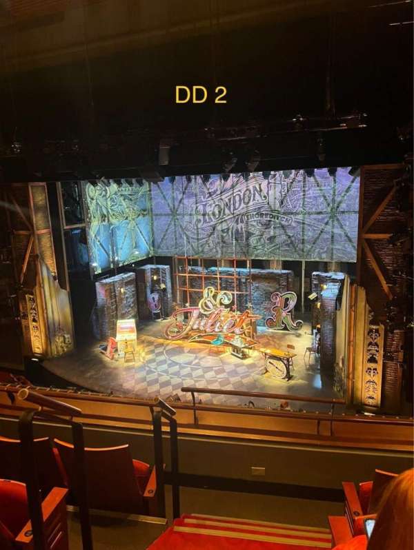 Stephen Sondheim Theatre, section: Mezzanine R, row: DD, seat: 2
