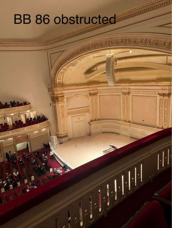 Carnegie Hall, section: Dress Circle R, row: BB, seat: 86