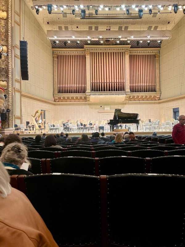 Symphony Hall, Boston, section: Orchestra left, row: Q, seat: 21