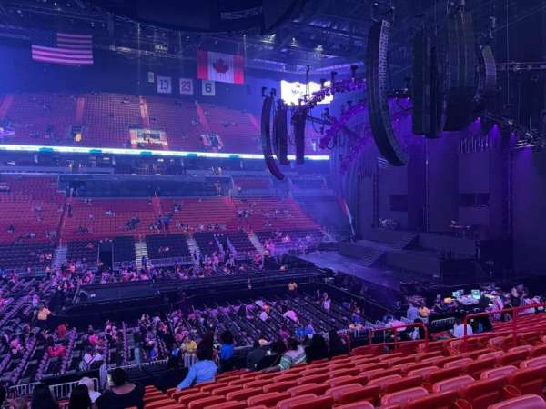 Kaseya Center, section: 107, row: 22, seat: 10