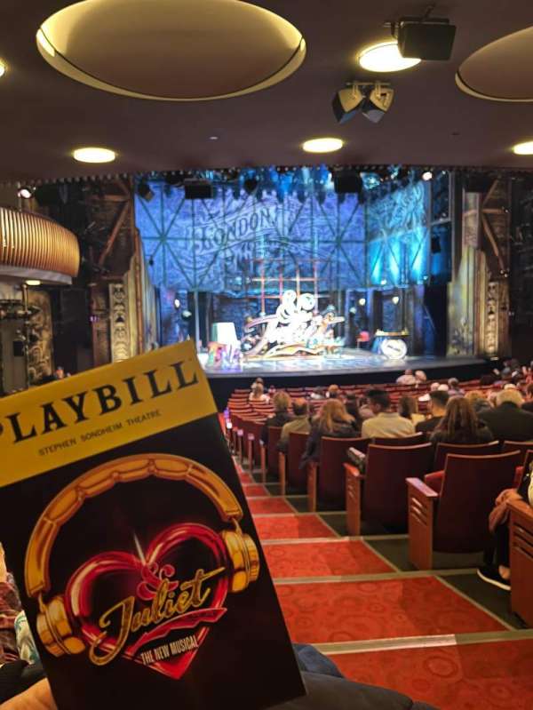 Stephen Sondheim Theatre, section: Orchestra L, row: T, seat: 1