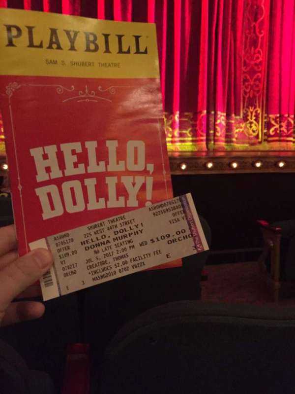 Shubert Theatre, section: Orchestra L, row: E, seat: 3