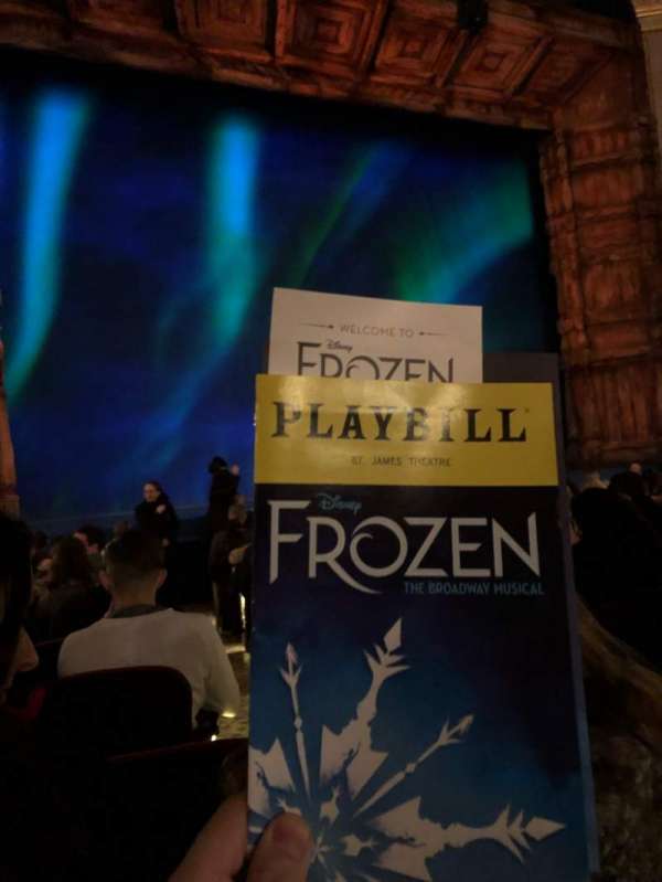 St. James Theatre, section: Orchestra L, row: L, seat: 3