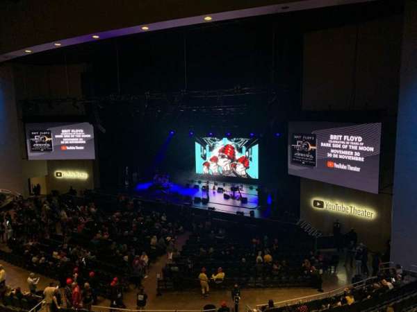 YouTube Theater, section: 206, row: A, seat: 2