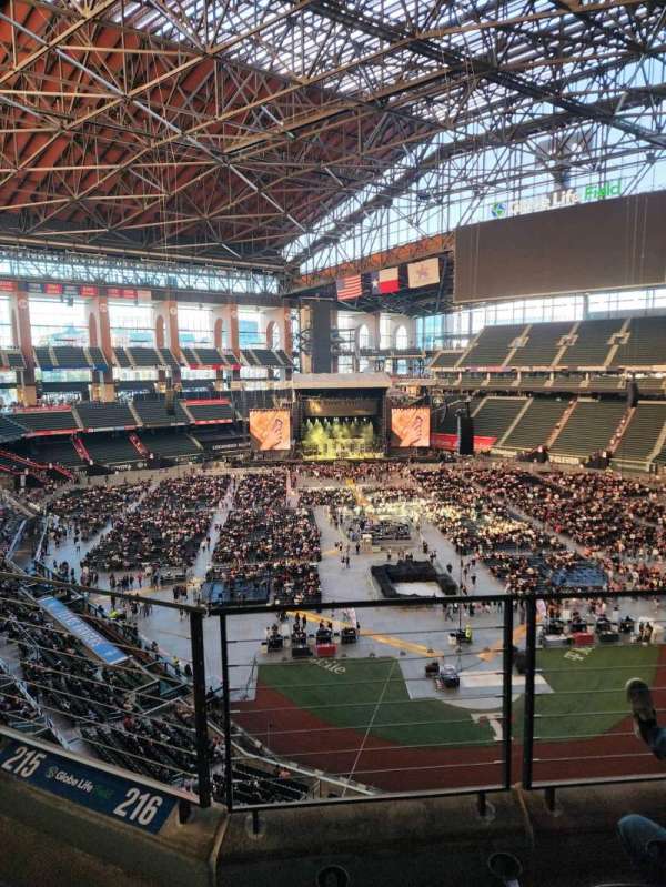 Globe Life Field, section: 216, row: 3, seat: 2