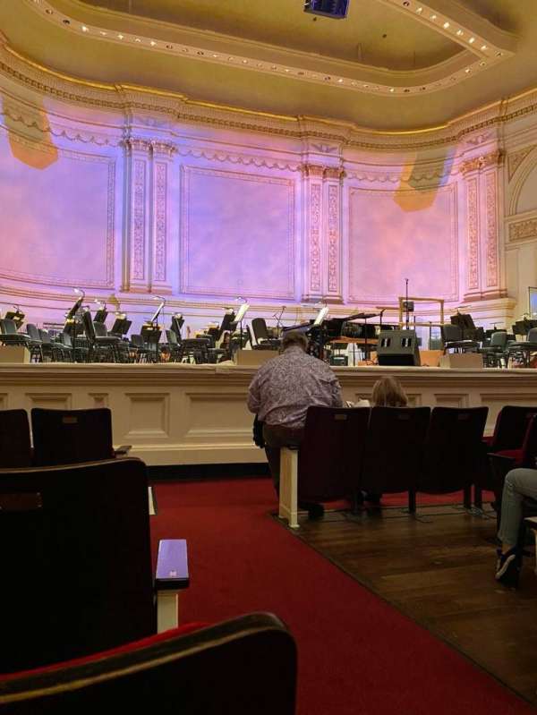 Carnegie Hall, section: Parquet L, row: F, seat: 1