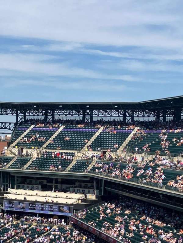 Coors Field, section: U334, row: 13, seat: 10