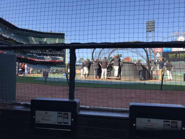 Oracle Park, section: 113, row: CCC, seat: 1