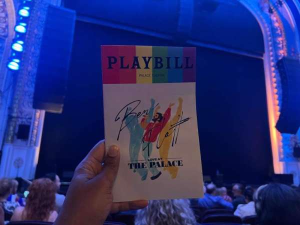 Palace Theatre, Broadway, section: Orchestra L, row: K, seat: 115