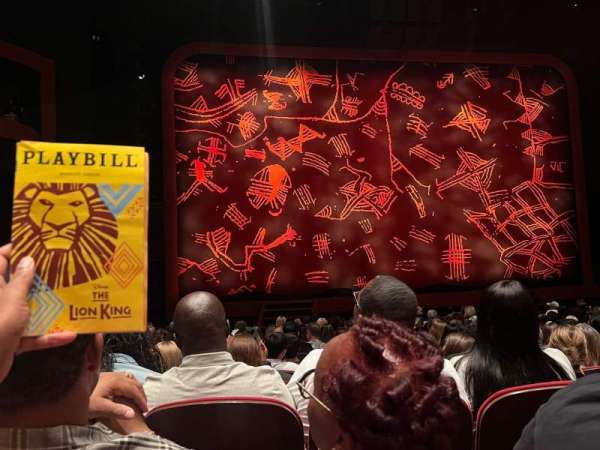 Minskoff Theatre, section: Orchestra C, row: Q, seat: 104