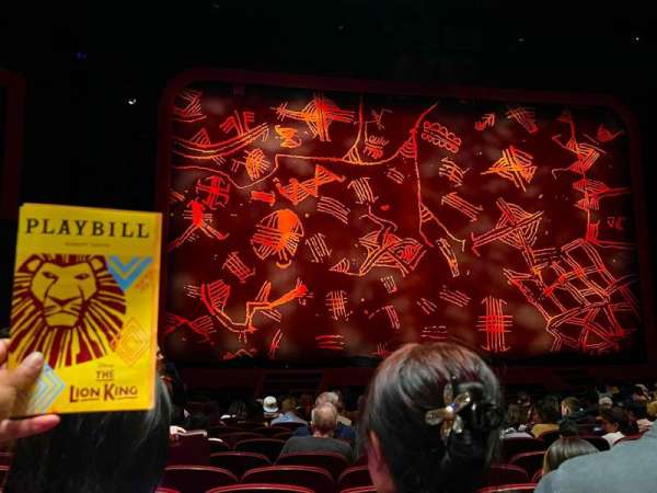Minskoff Theatre, section: Orchestra C, row: P, seat: 105
