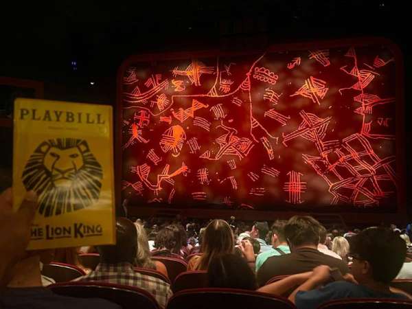 Minskoff Theatre, section: Orchestra C, row: V, seat: 123
