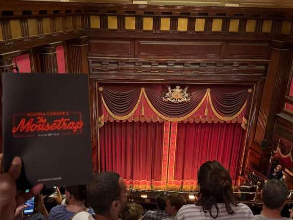 St. Martins Theatre, section: Upper Circle, row: H, seat: 6