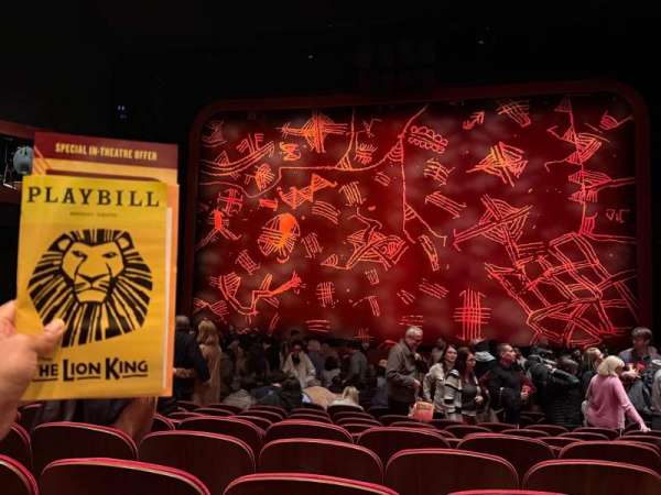 Minskoff Theatre, section: Orchestra, row: S, seat: 121
