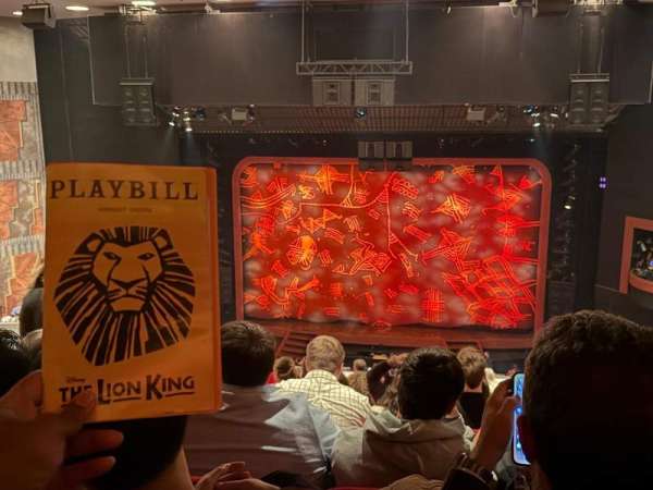 Minskoff Theatre, section: Mezzanine, row: L, seat: 133