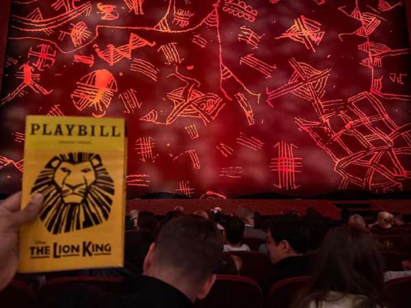 Minskoff Theatre, section: Orchestra C, row: G, seat: 111