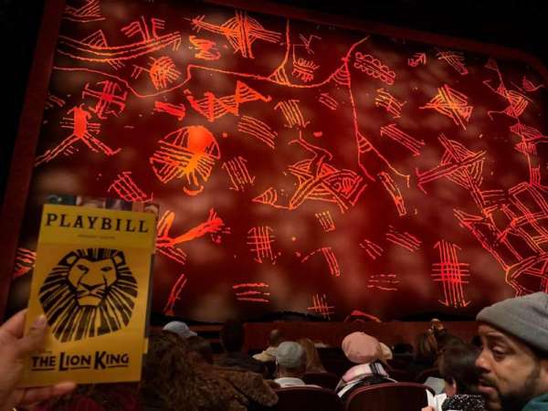 Minskoff Theatre, section: Orchestra C, row: F, seat: 104
