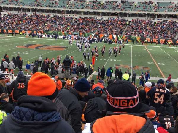 Paycor Stadium, section: 108, row: 20, seat: 18
