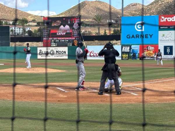Lake Elsinore Diamond, section: 103, row: A, seat: 5