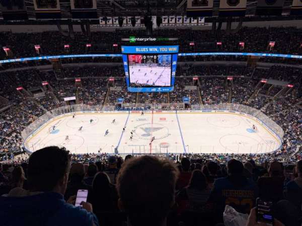 Enterprise Center, section: 320, row: Q, seat: 8