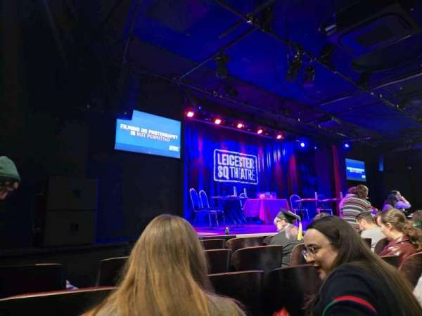 Leicester Square Theatre, section: Stalls, row: E, seat: 26