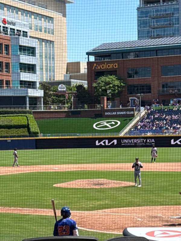 Durham Bulls Athletic Park, section: 101, row: H, seat: 4