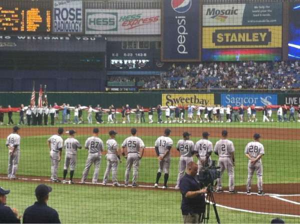 Tropicana Field, section: 107, row: J, seat: 3