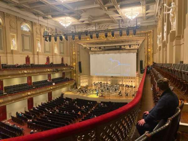 Symphony Hall, Boston, section: Second Balcony Center, row: C, seat: 2