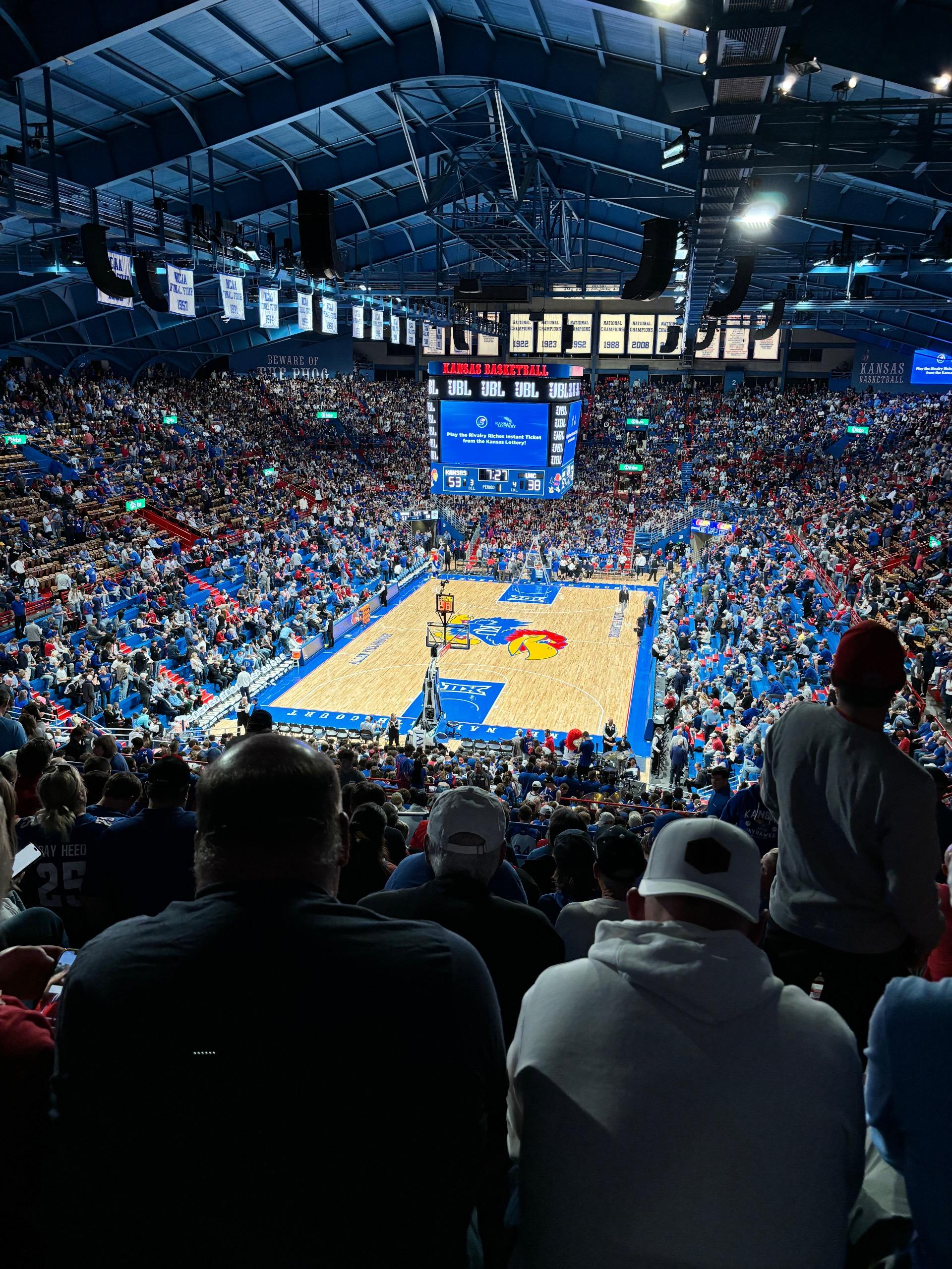 Allen Fieldhouse Section 11 Row 27 Seat 1
