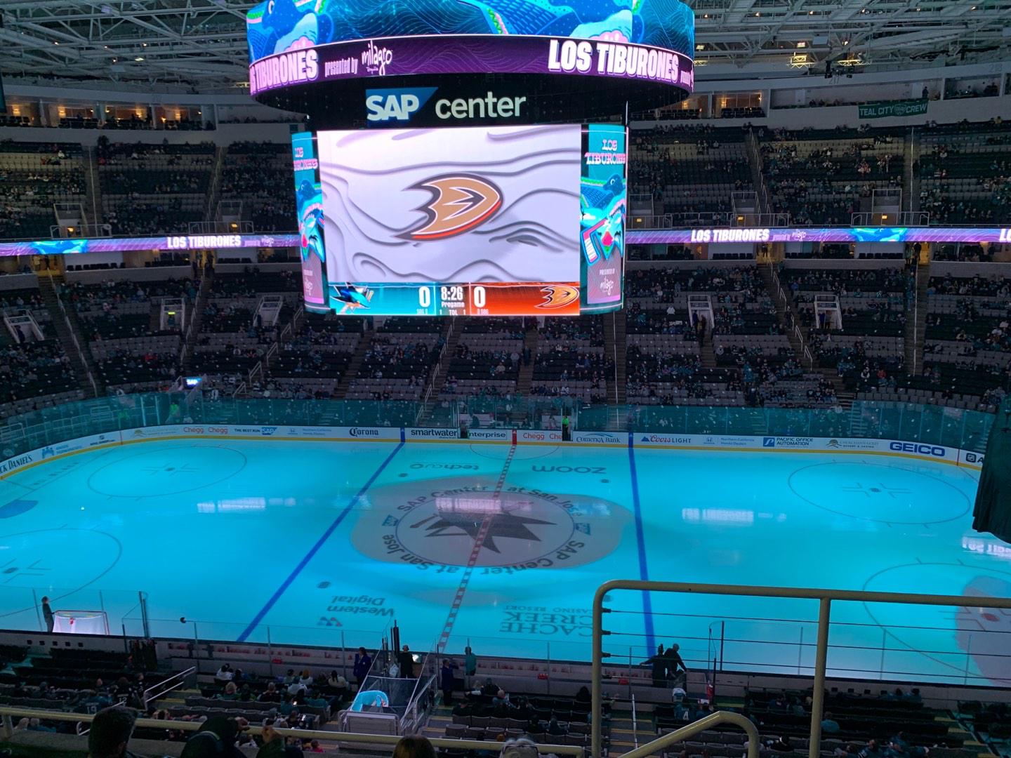 SAP Center Section 201 Row 5 Seat 1