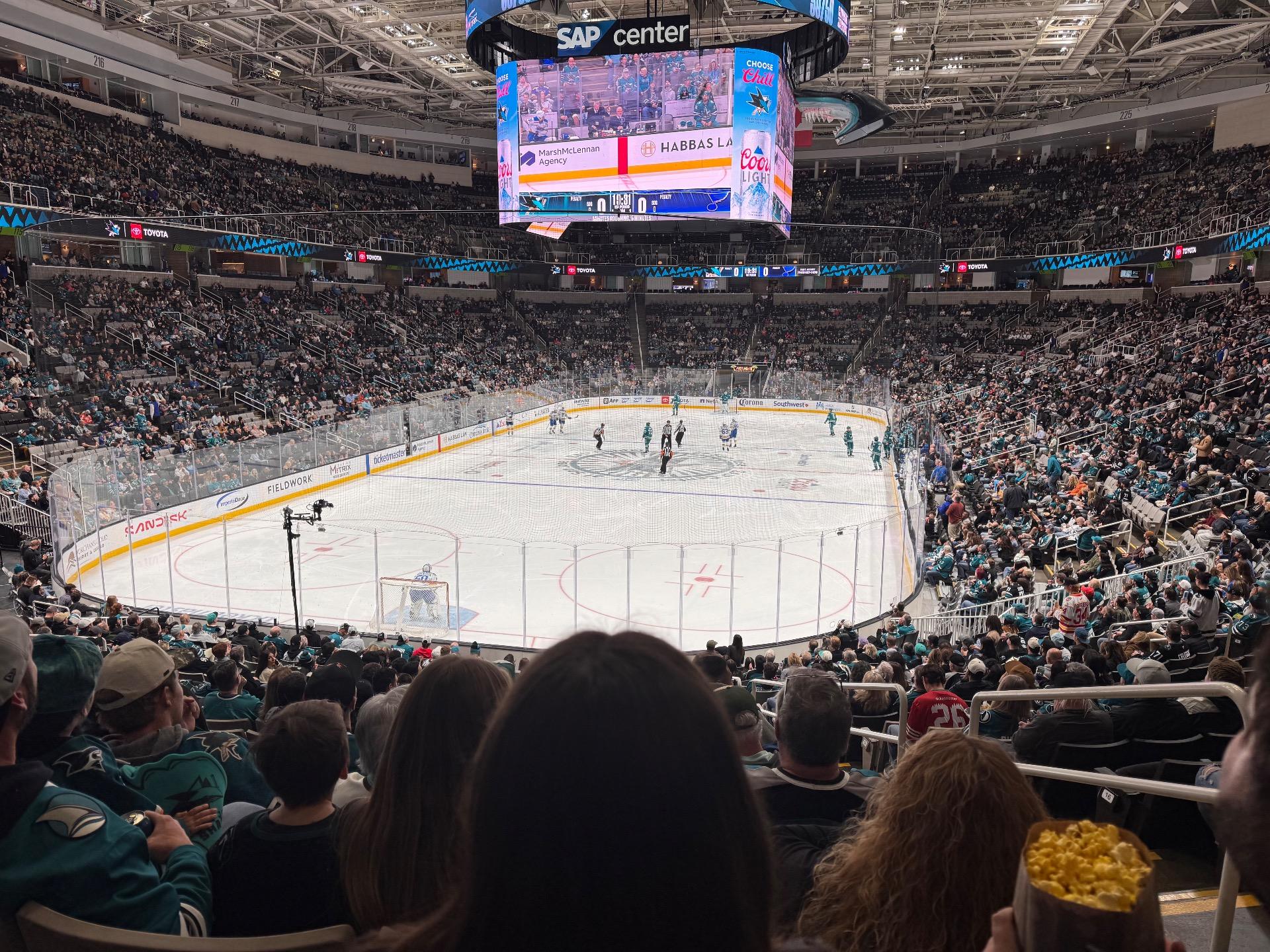 SAP Center Section 107 Row 21 Seat 2